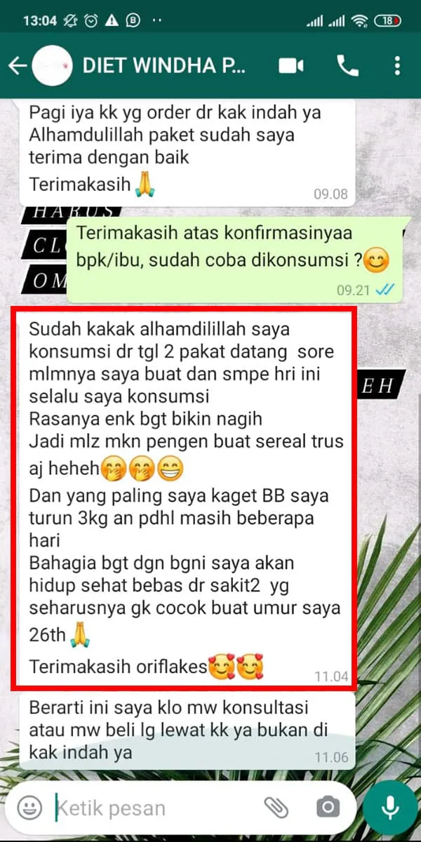 Testimoni pengguna Oriflakes